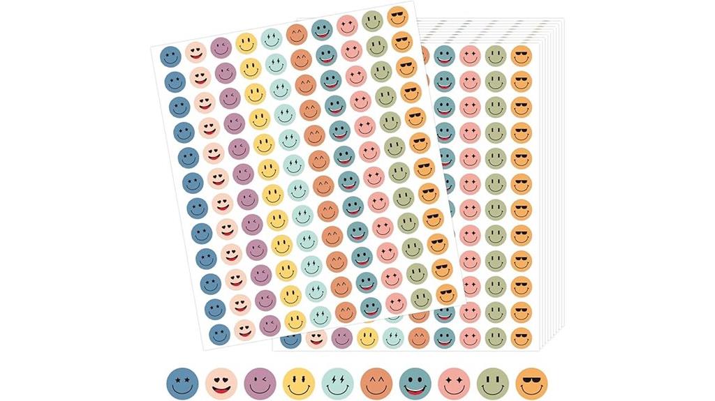 large pack of smile stickers