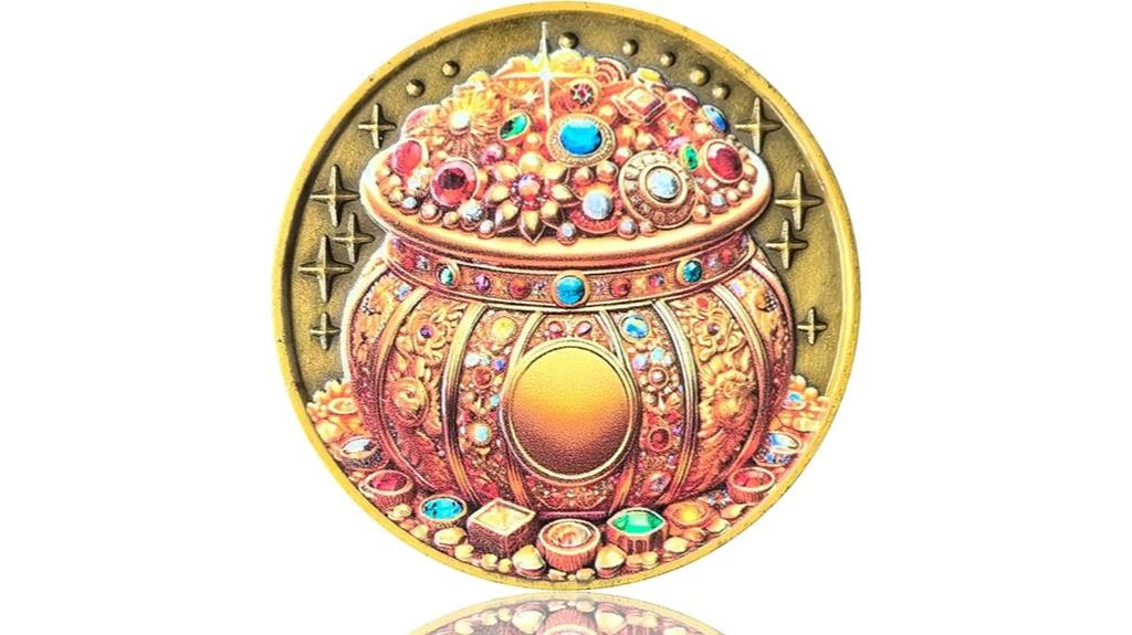 lucky coin with treasure pot