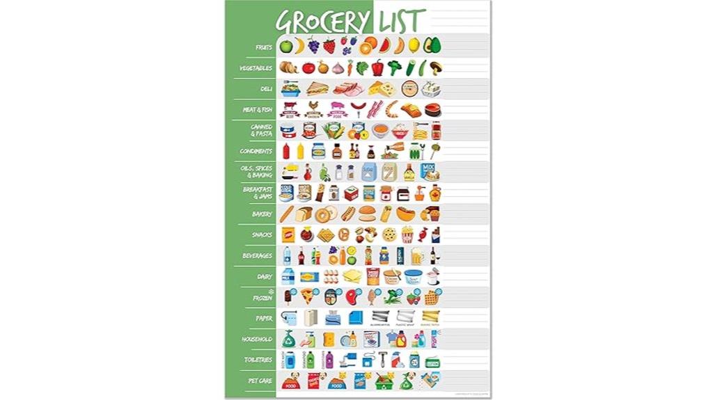 magnetic fridge grocery list