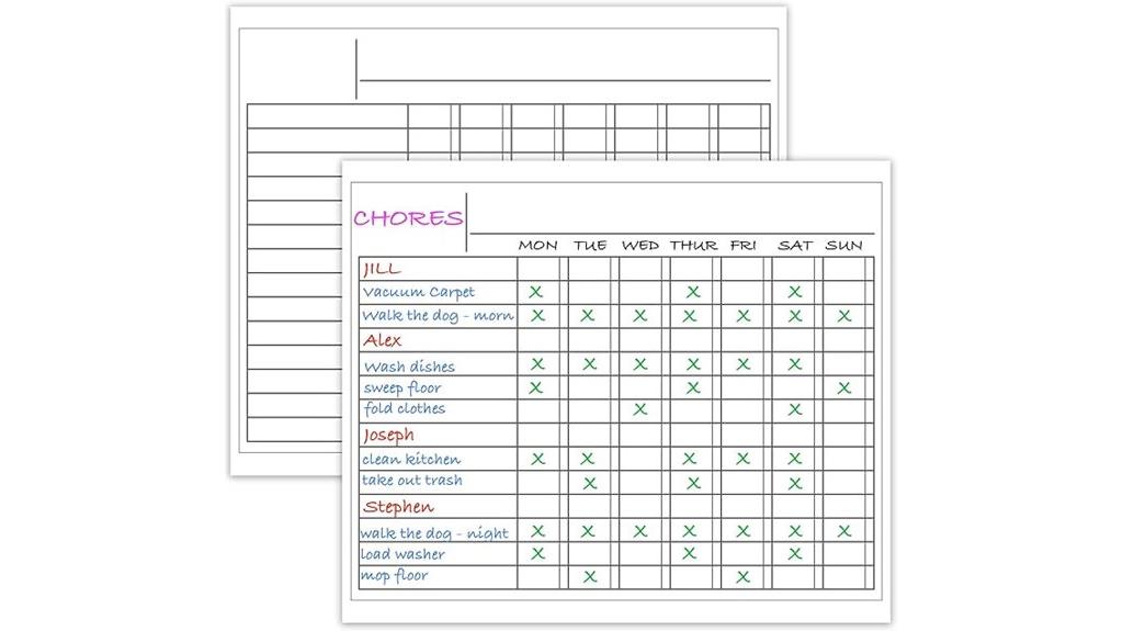 magnetic whiteboard chore planner
