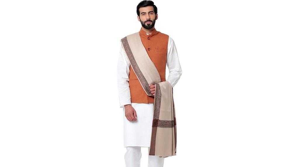 men s wool border wrap