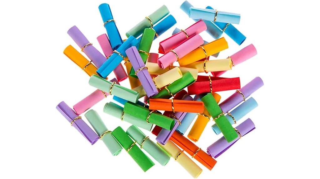 mini colorful paper scrolls