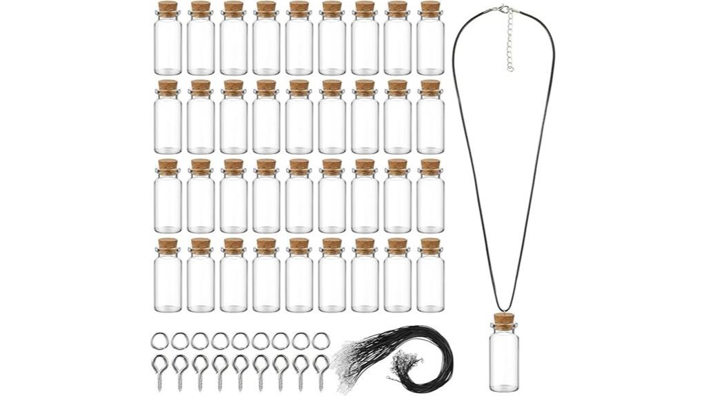 mini glass bottles set