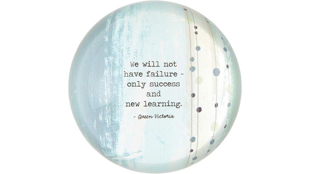 motivational glass paperweight