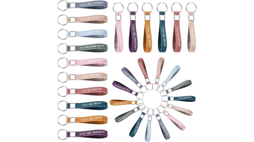 motivational quote keychains set