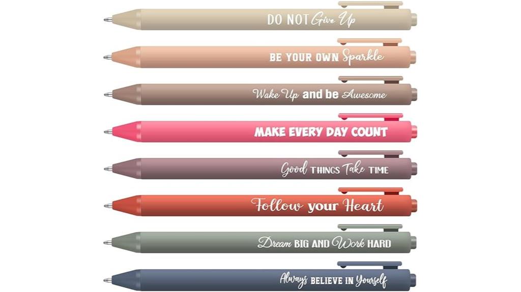 motivational quote pen set