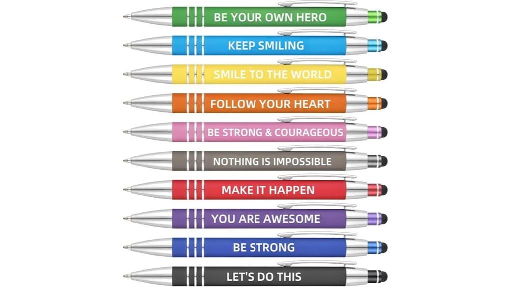 motivational quote pen set