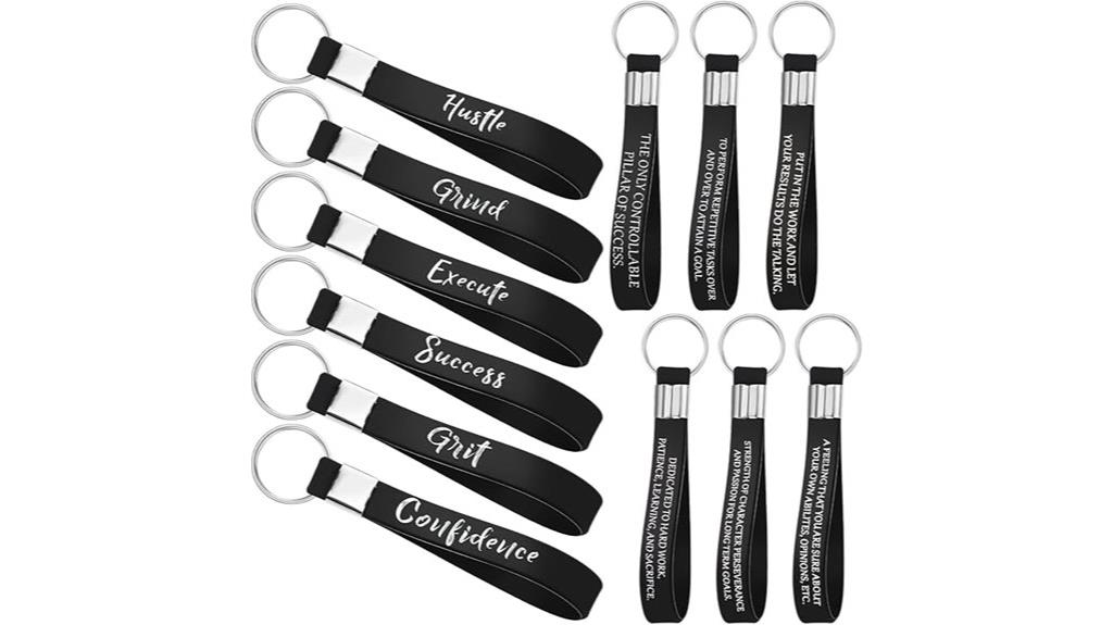 motivational silicone keychains pack