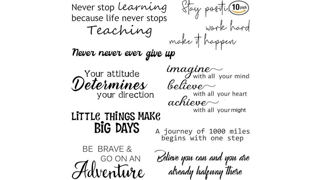 nine inspirational wall decals
