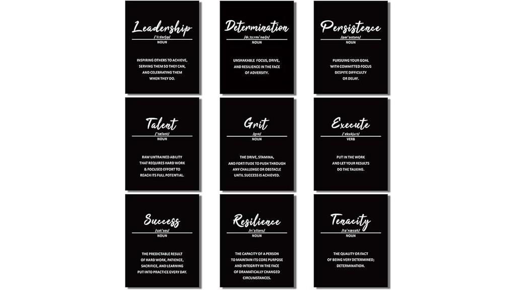 nine inspirational wall prints