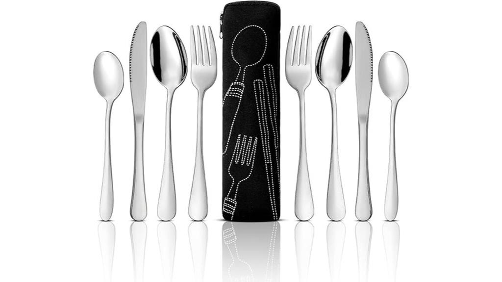 nine piece flatware set