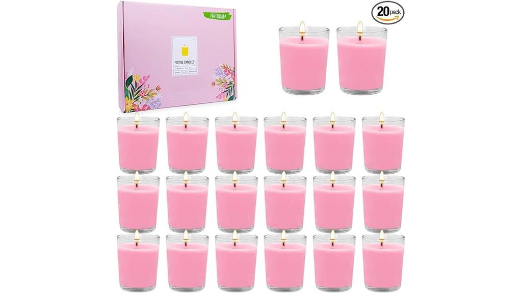 pink votive candle pack