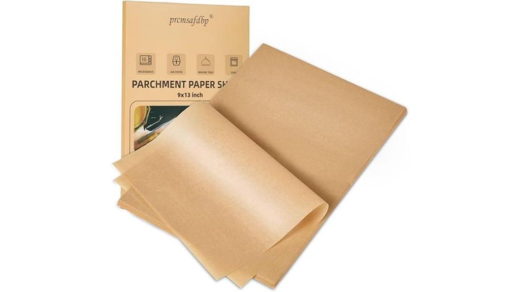 precut baking parchment sheets