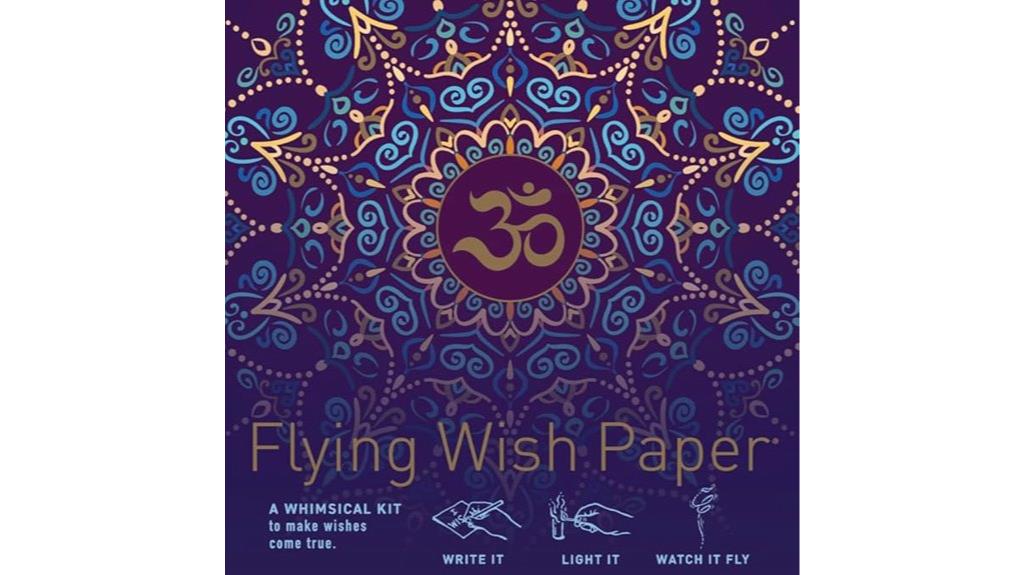 purple om flying wish paper