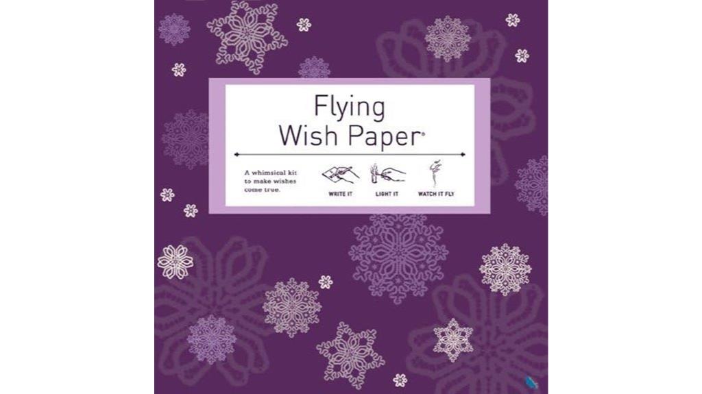 purple snow flying wish paper