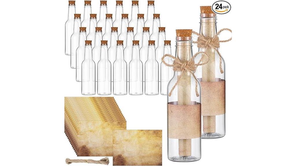 set of 24 message bottles