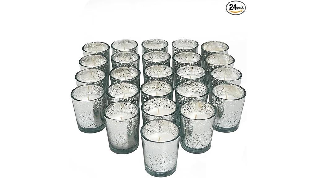 set of 24 silver candles