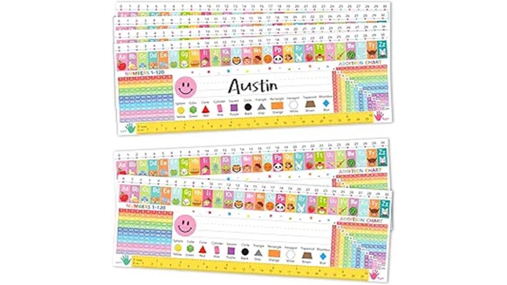 set of 36 student desk tags