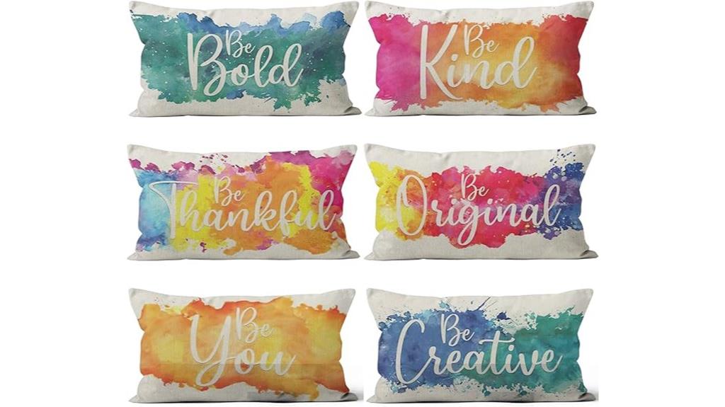 set of 6 inspirational pillowcases