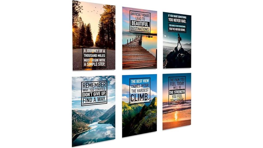 set of 6 inspirational posters