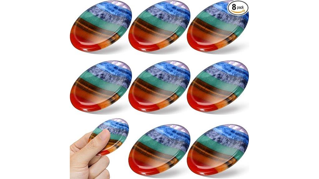set of eight chakra stones