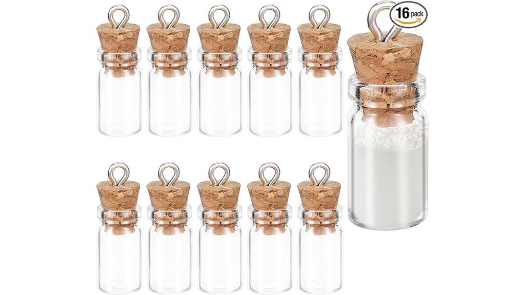 set of miniature glass bottles