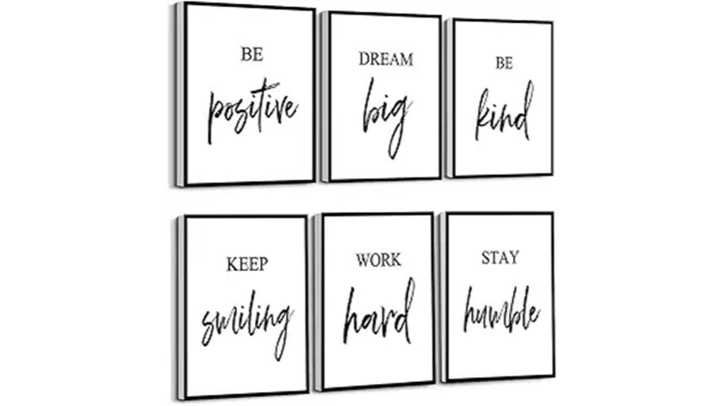 set of six inspirational prints