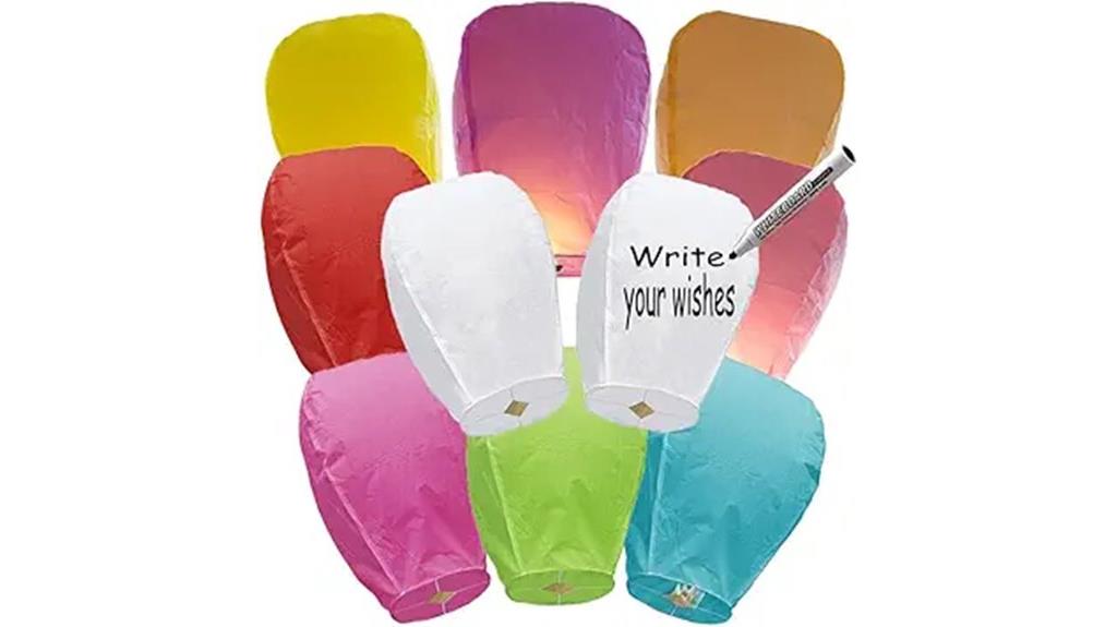 set of sixteen colored lanterns