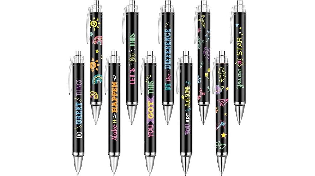 set of ten inspirational pens