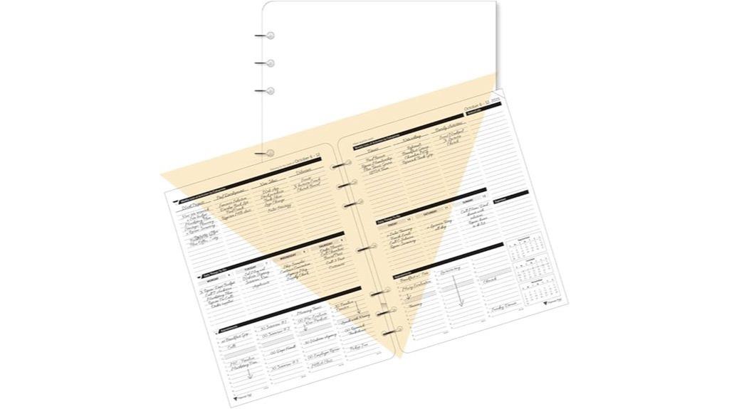 seven hole monthly planner