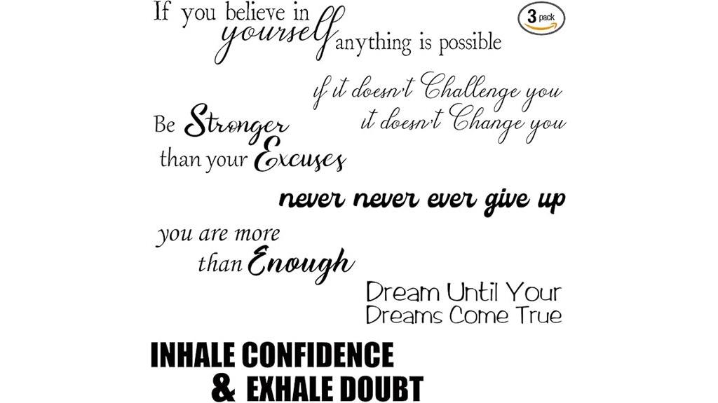 seven motivational wall decals