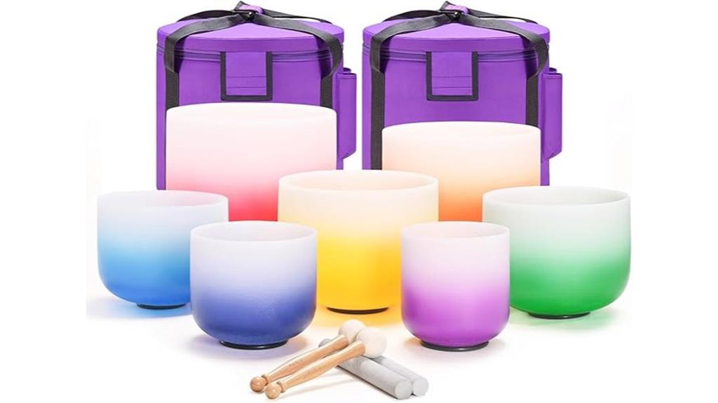 seven quartz singing bowls