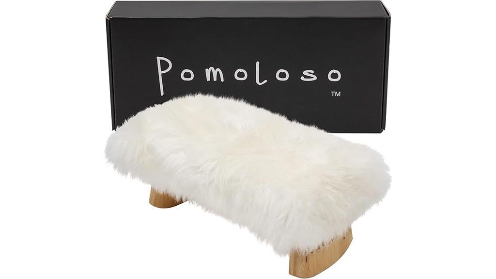 sheepskin covered meditation bench