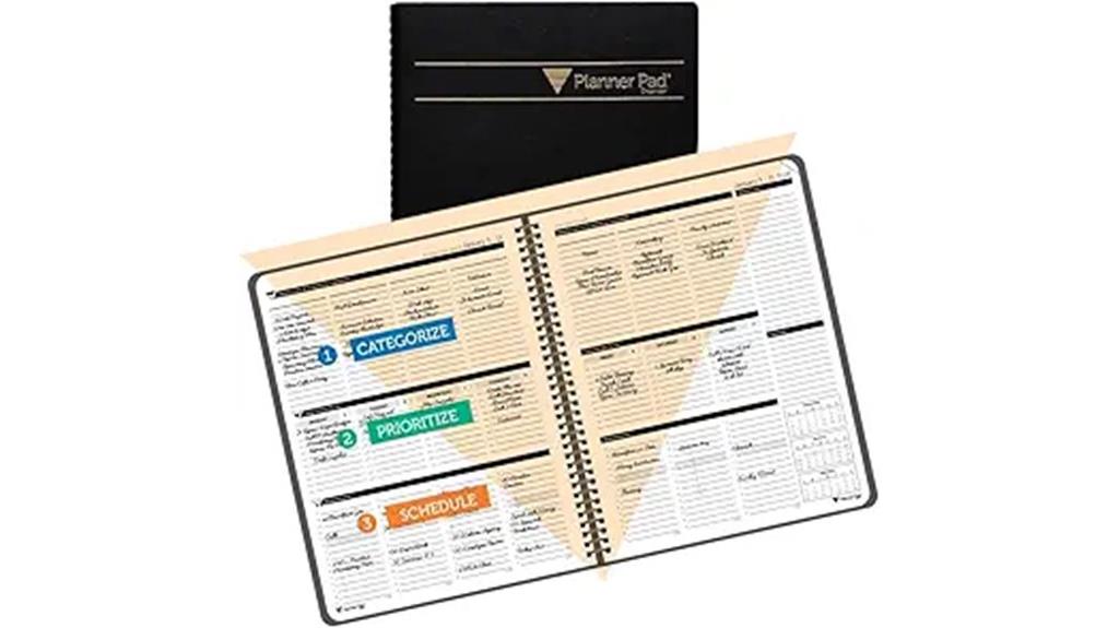 spiral bound black organizer
