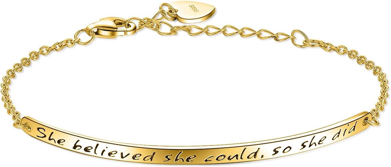 sterling silver inspirational bracelet