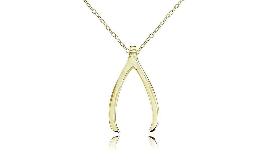 sterling silver wishbone necklace