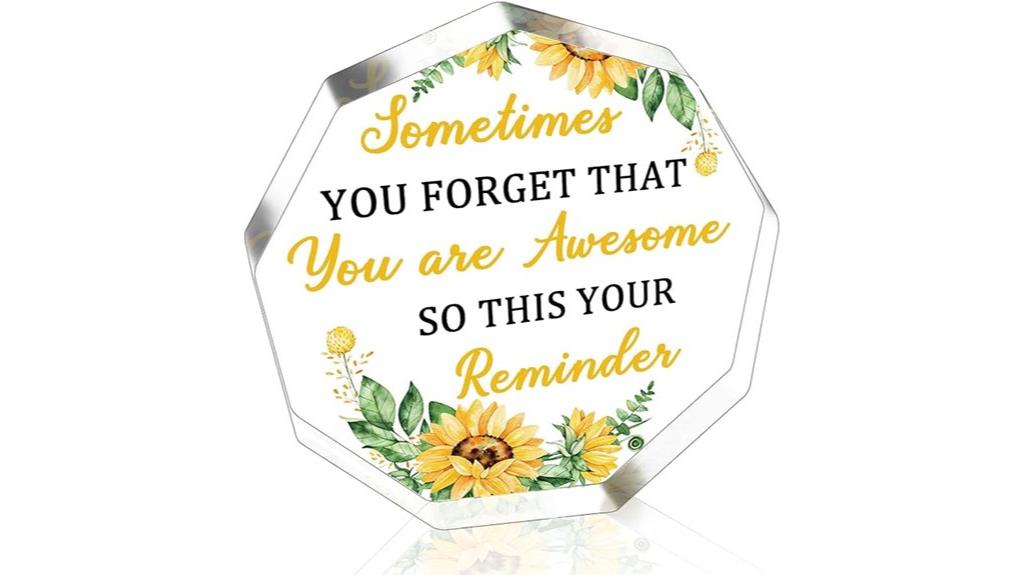 sunflower motivational desk decor