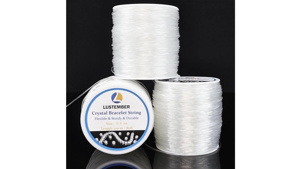 three rolls of 0 8mm stretchy string