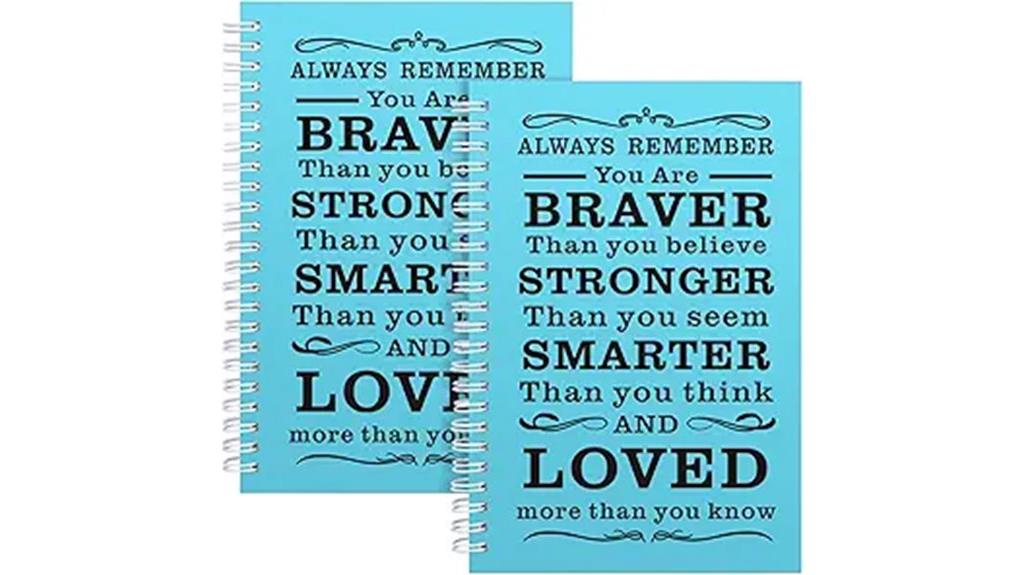 two inspirational spiral notebooks