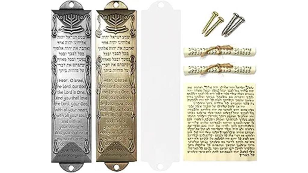 two sets of mezuzah scrolls