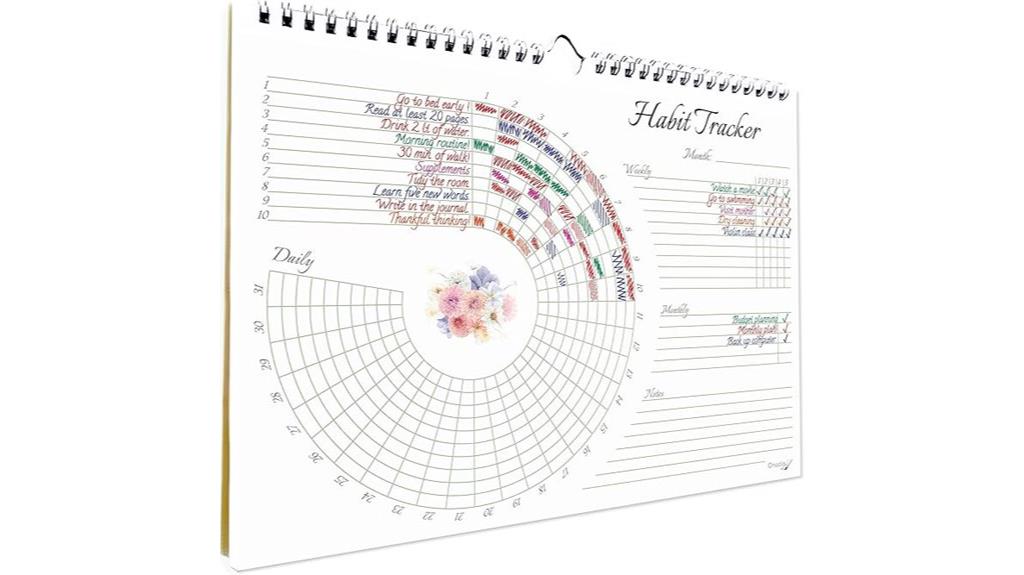 undated spiral habit calendar