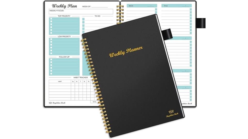 undated weekly planner notebook