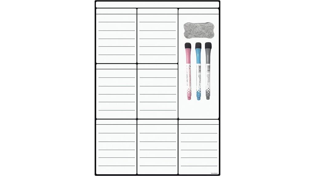 weekly dry erase planner board