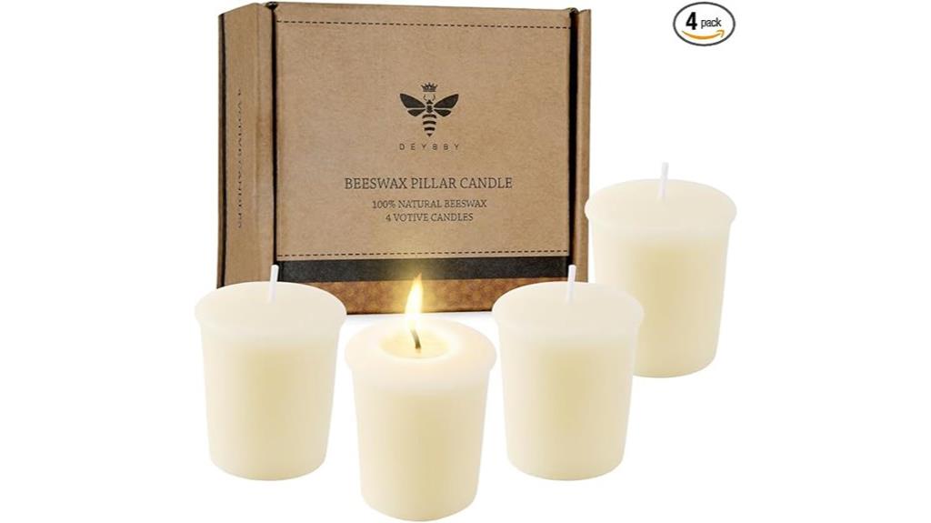 white beeswax votive candles