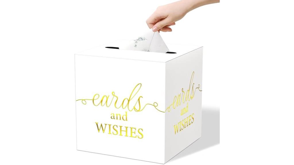 white box with gold foil