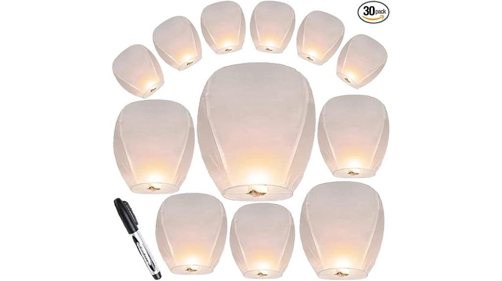 white paper lanterns set
