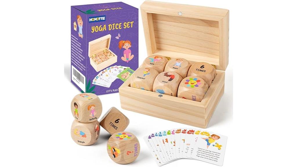 wooden kids yoga dice