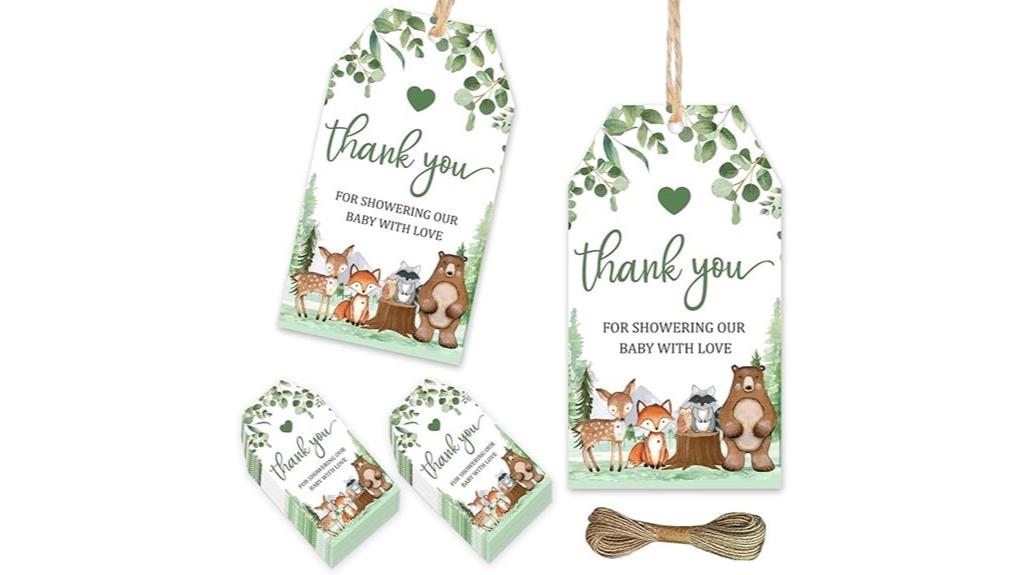 woodland gift tag set