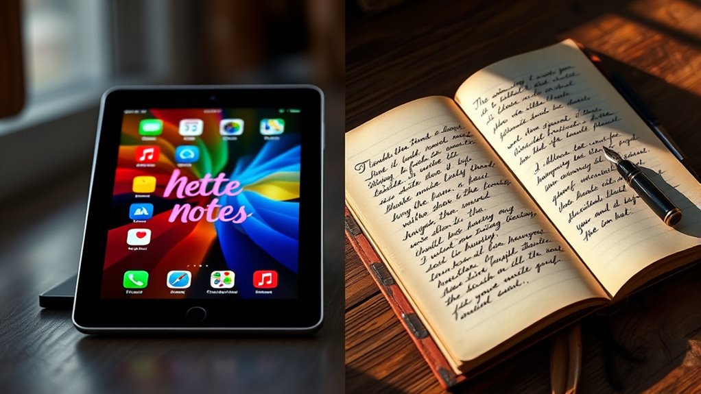 comparing digital and paper journals