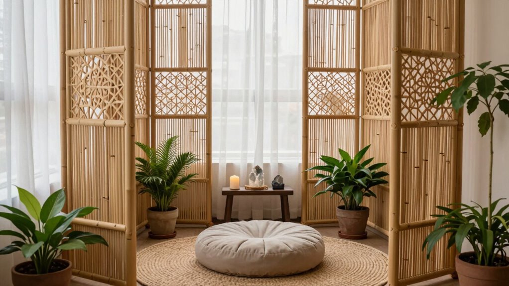 calm eco friendly meditation space